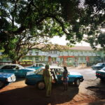 
Women arriving by taxi at the central hospital, Simao Mendes, early in the morning.